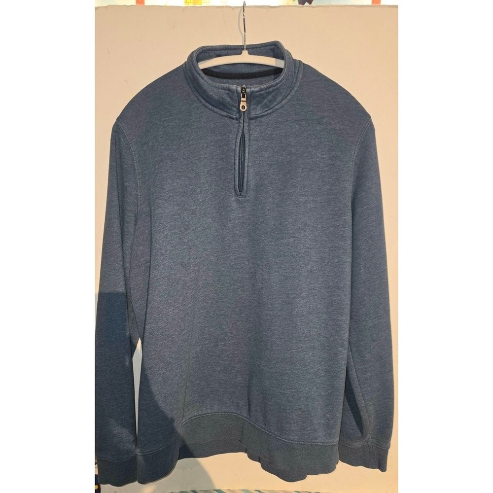 Croft & Barrow Mens Extra Soft Quarter-Zip Pullover Blue Medium Casual Sweater